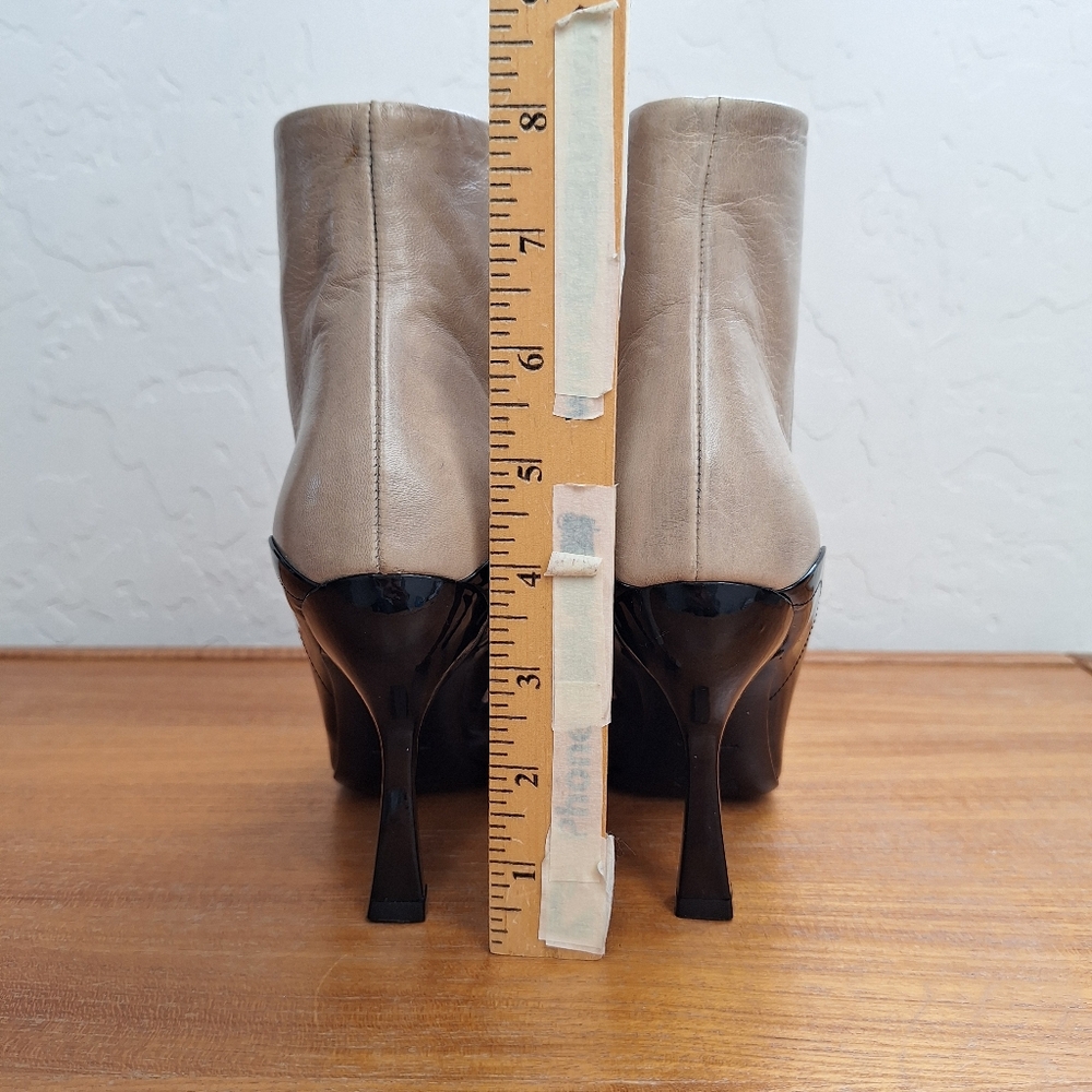 Vintage Prada Two Tone Boots Calfskin Leather Victorian Steampunk Womens 6 NEW - Picture 13 of 16